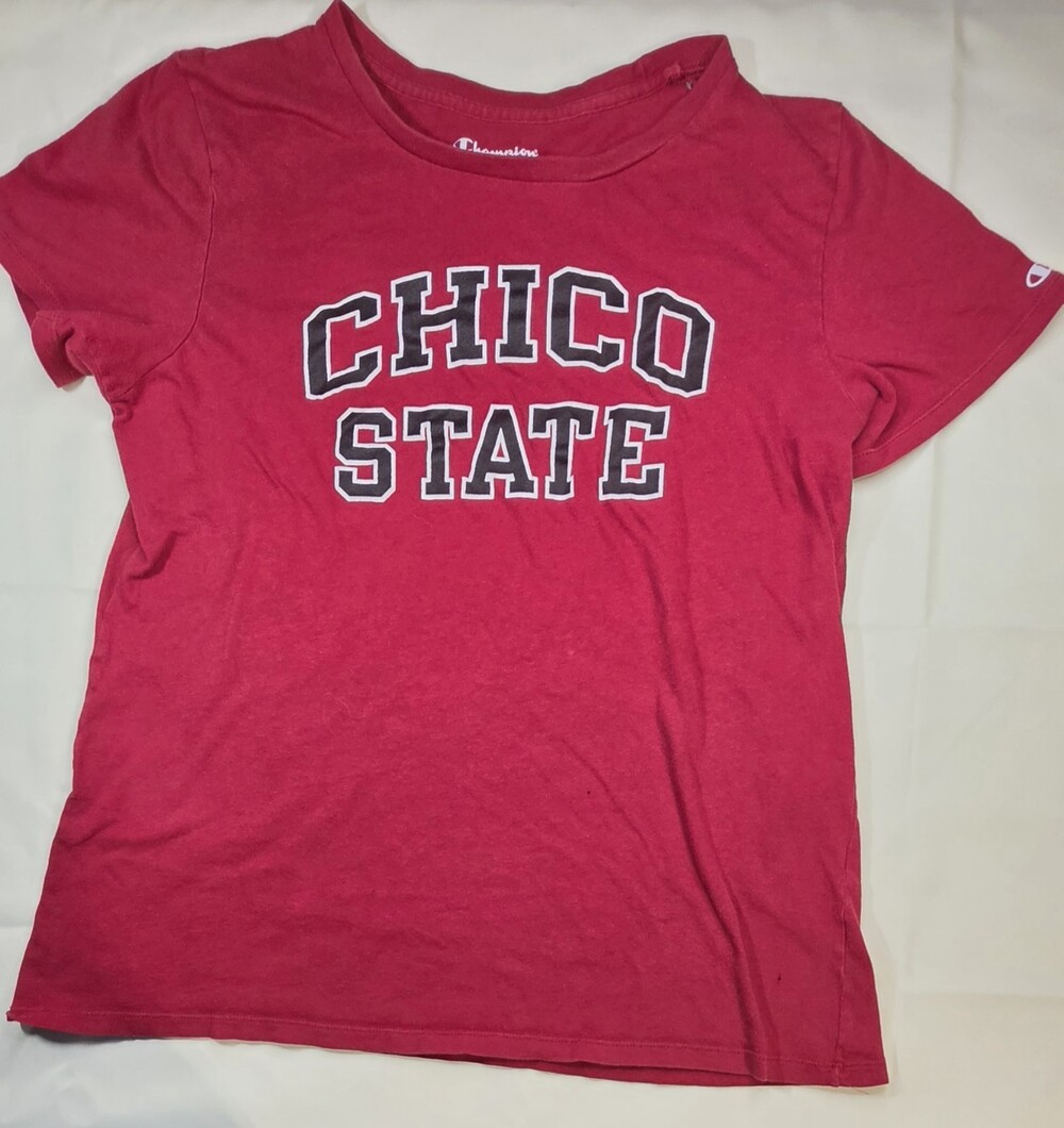 Champion Chico State T-Shirt Size Large Red Graphic College Tee Women's Sku 0362